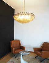 Murano Faceted Smoked Glass Chandelier