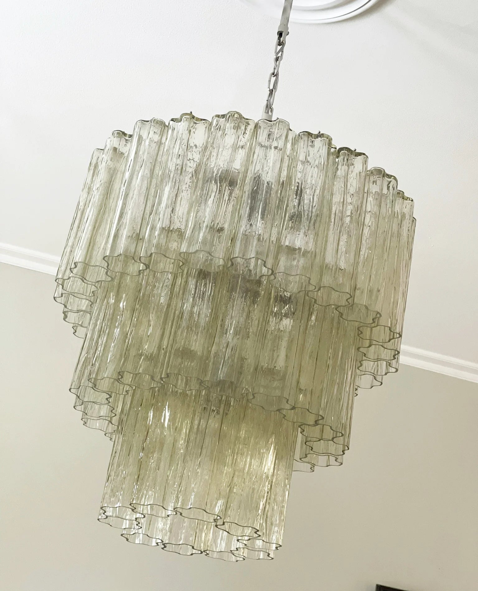 Murano Honey Glass Tube Chandelier