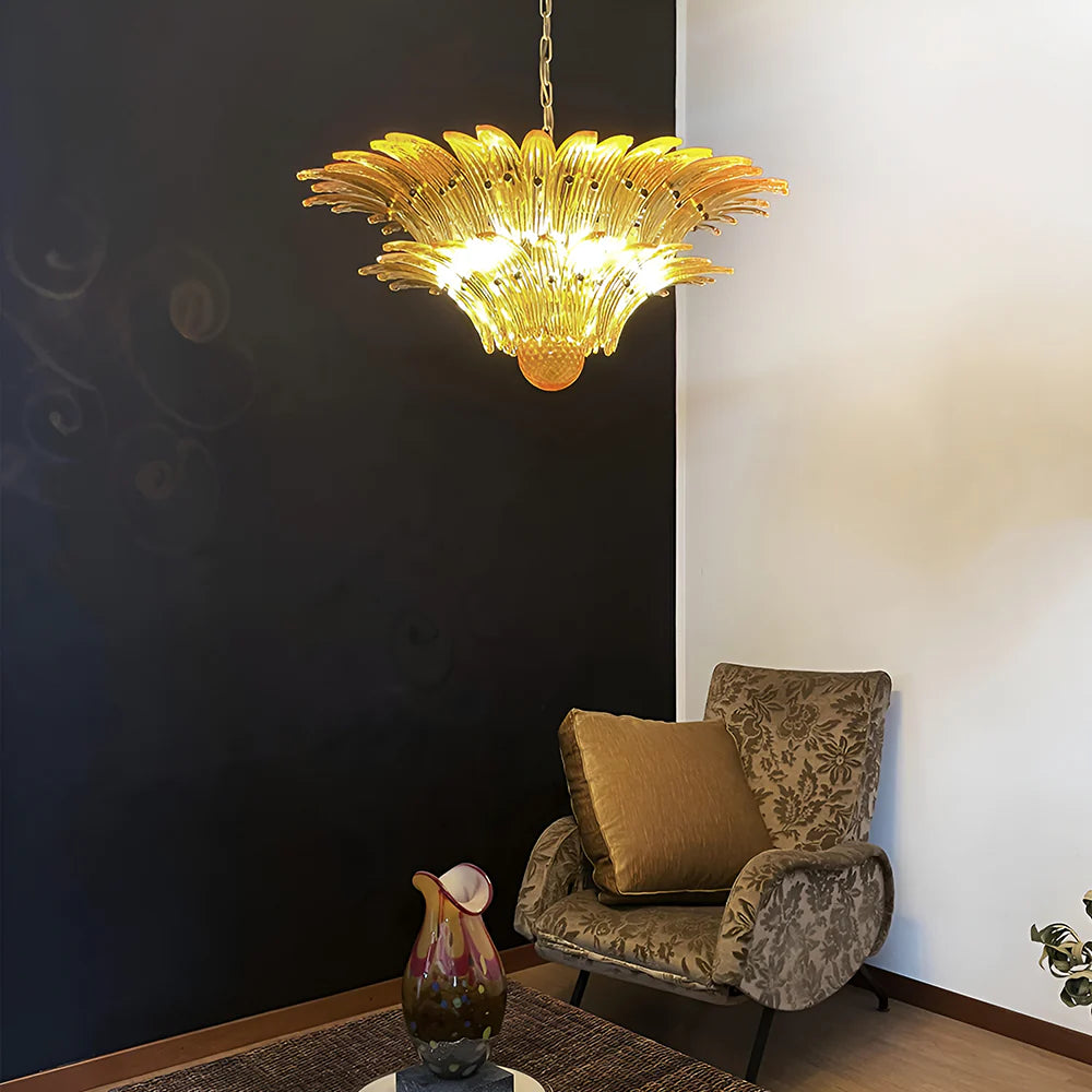 Murano Palmette Amber Chandelier Secondary image