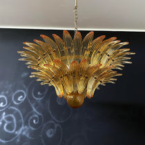 Murano Palmette Amber Chandelier