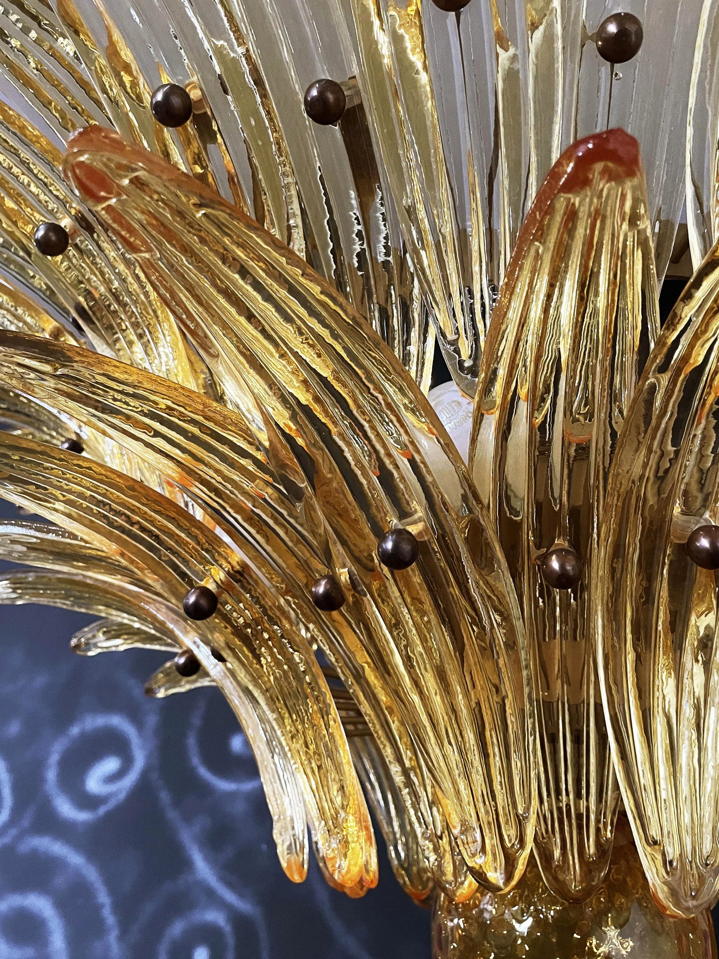 Murano Palmette Amber Chandelier