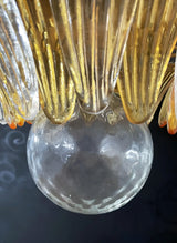 Murano Palmette Amber Trasparent Chandelier