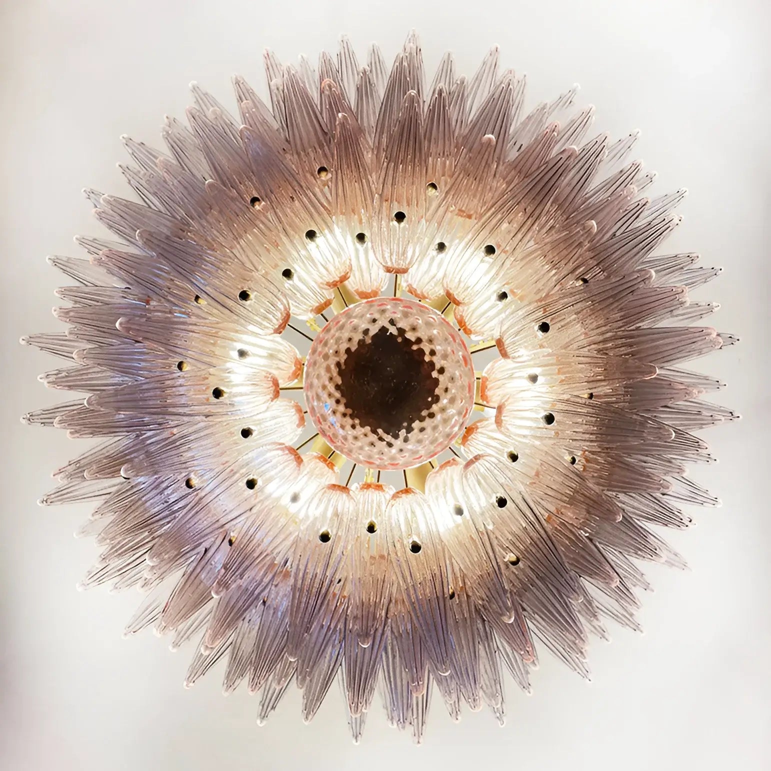 Murano Palmette Pink Chandelier