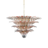 Murano Palmette Pink Trasparent Chandelier