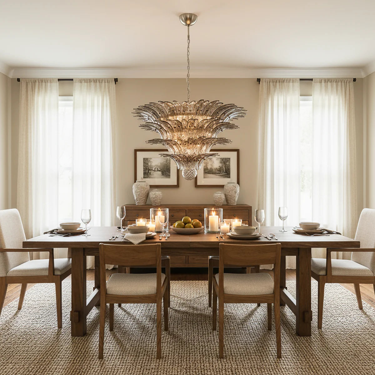 Palmette Murano Smoked Glass Chandelier Secondary image