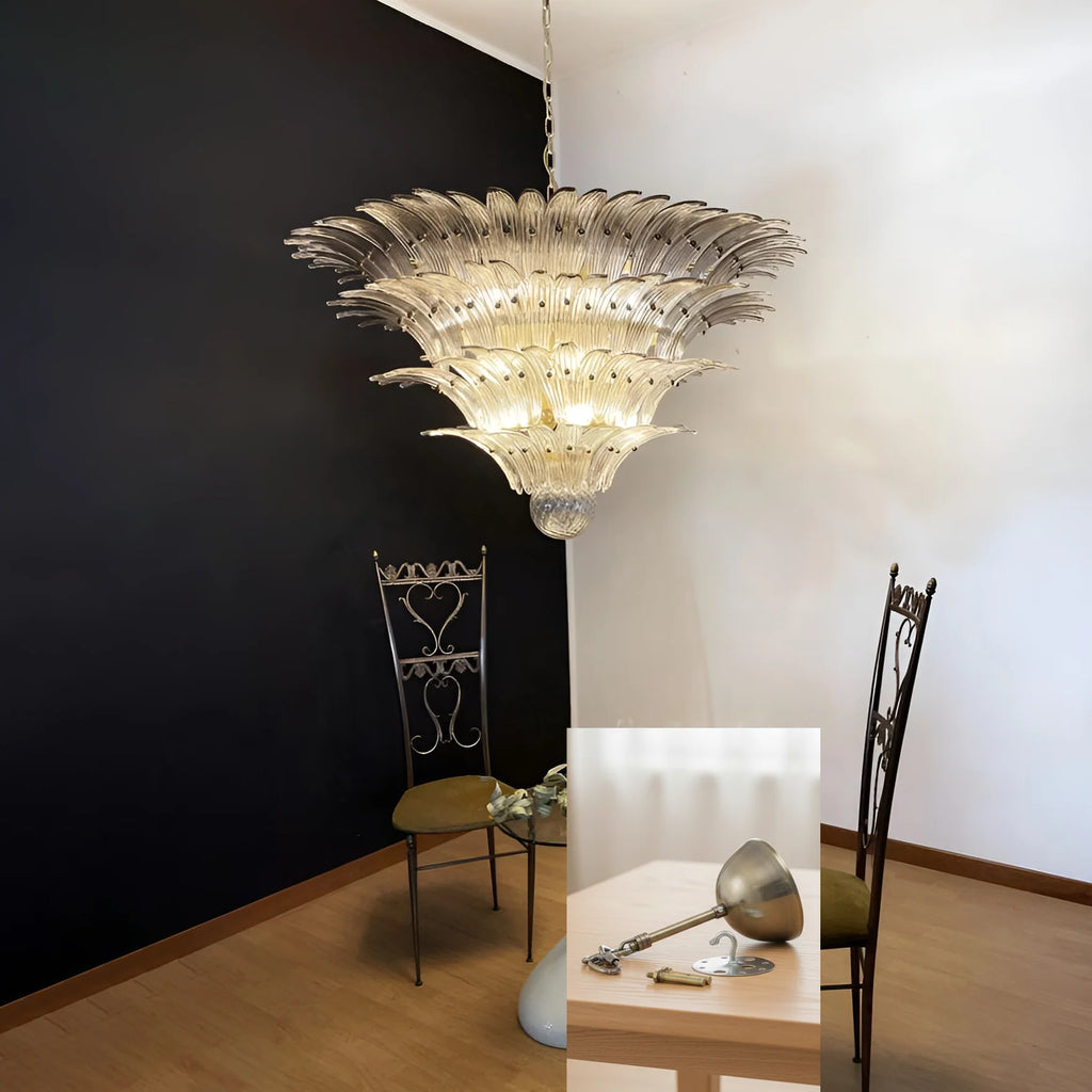 Palmette Murano Smoked Glass Chandelier