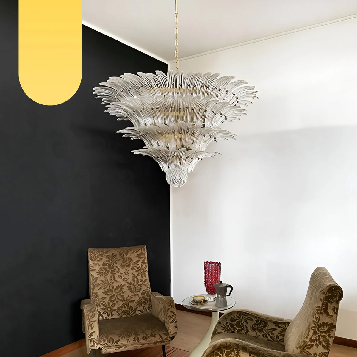 Murano Palmette Transparent Chandelier