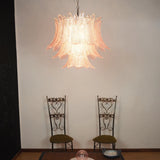 Murano Pink Ferns Glass Chandelier