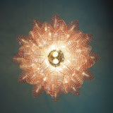 Murano Pink Ferns Glass Chandelier