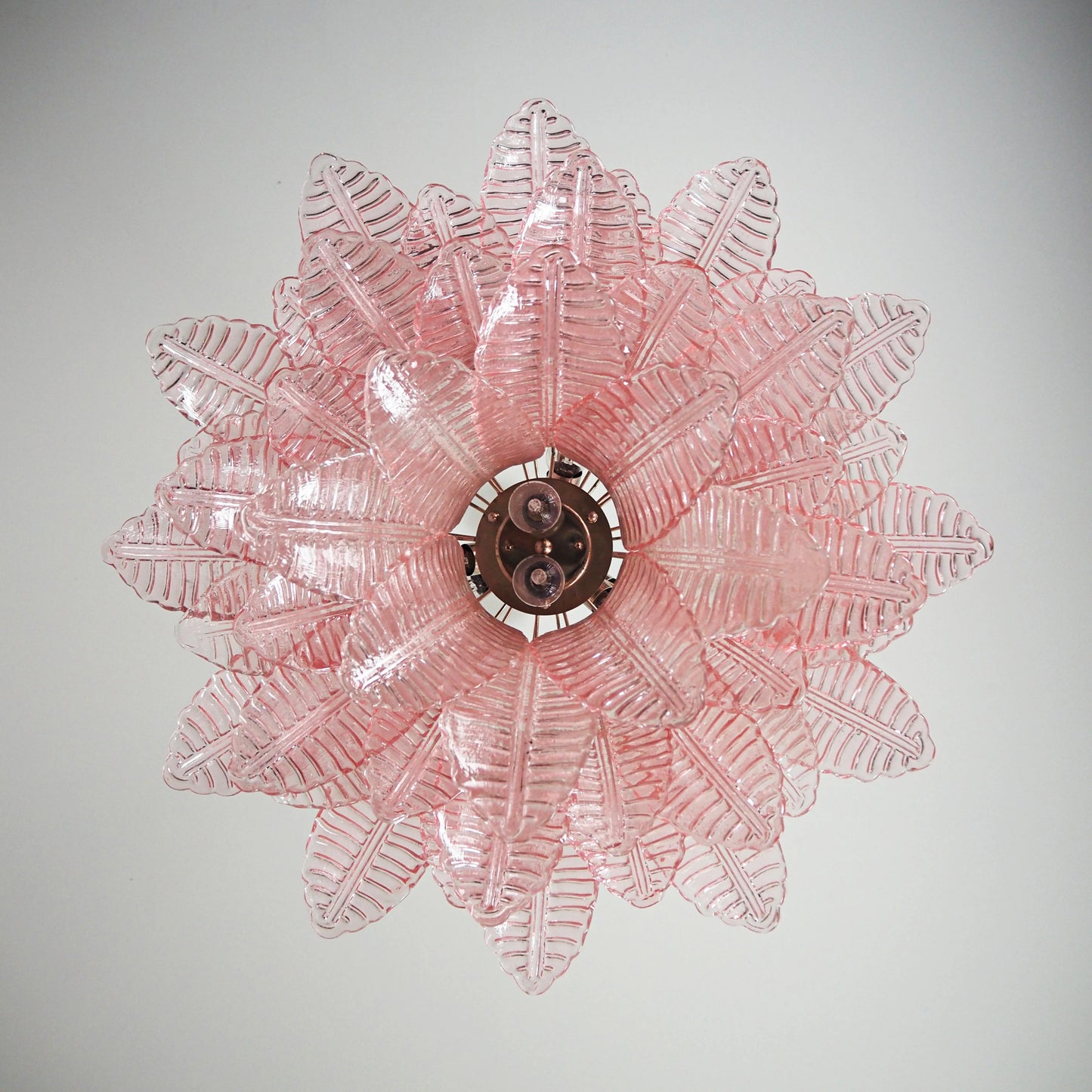 Murano Pink Ferns Glass Chandelier
