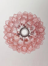 Murano Pink Glass Tube Chandelier