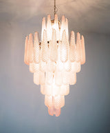 Murano Pink Petals Glass Chandelier