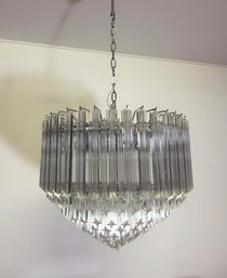 Murano Quadriedri Prisms Transparent Chandelier