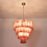 Murano Red Glass Tubes Chandelier