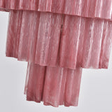 Murano Red Glass Tubes Chandelier