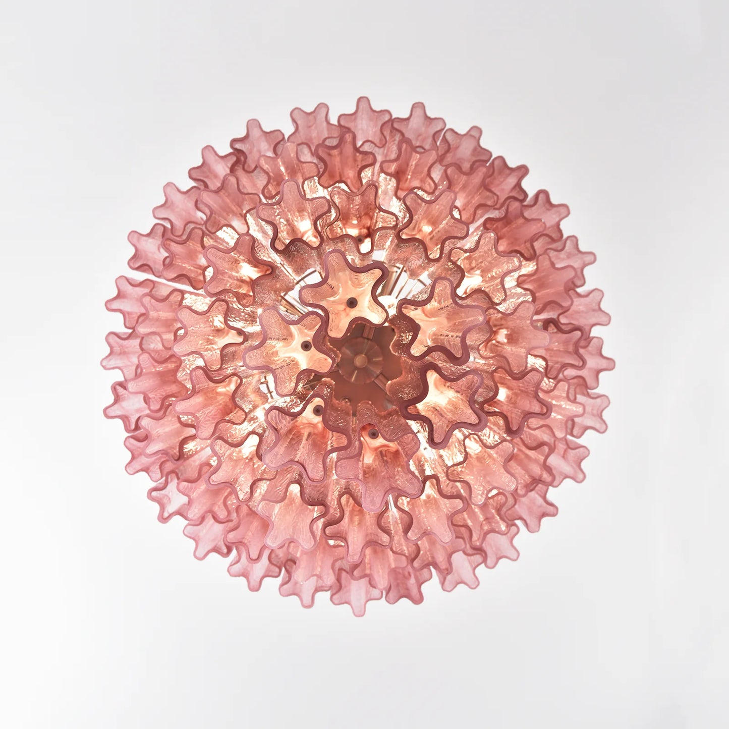 Murano Red Glass Tubes Chandelier