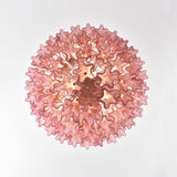 Murano Red Glass Tubes Chandelier