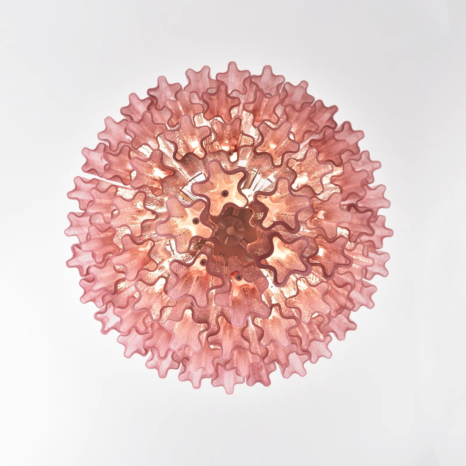 Murano Red Glass Tubes Chandelier