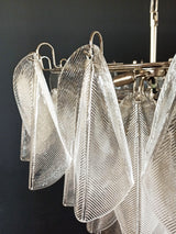 Murano Glass Leaves Transparent Chandelier