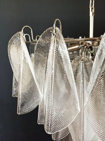 Murano Glass Leaves Transparent Chandelier