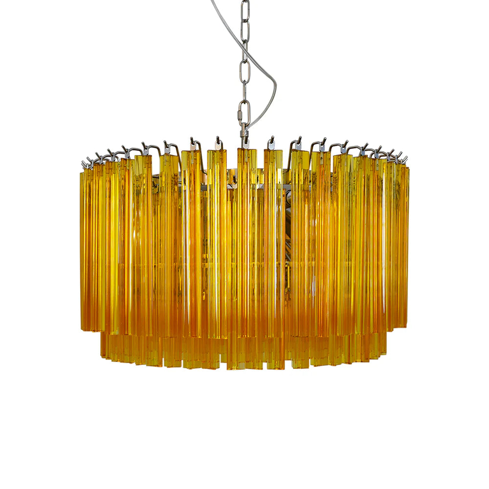 Murano Round Prisms Amber Chandelier Main image