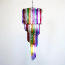 Murano Spiral Multicolor Prism Glass Chandelier