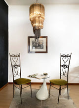 Murano Spiral Prisms Smoked Chandelier