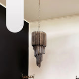 Murano Spiral Prisms Smoked Chandelier