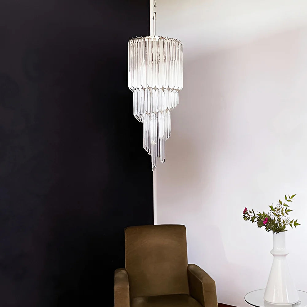 Murano Spiral Prisms Transparent Chandelier Secondary image