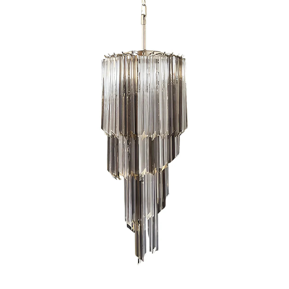 Murano Spiral Prisms Transparent Smoked Chandelier Main image