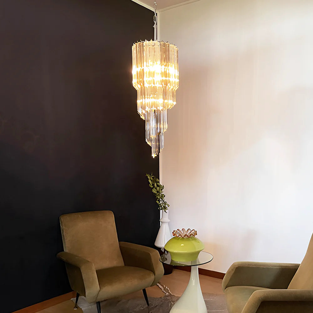 Murano Spiral Prisms Transparent Smoked Chandelier Secondary image