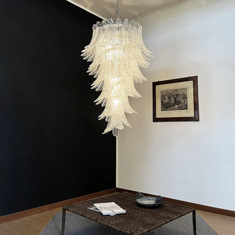 Murano Transparent Felch Spiral Chandelier Secondary image