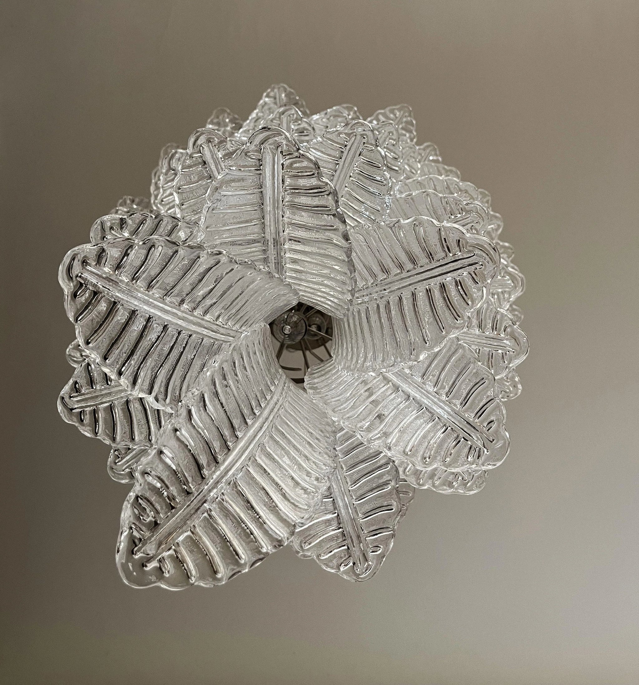 Murano Transparent Felch Spiral Chandelier