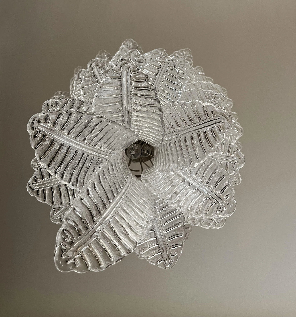 Murano Transparent Felch Spiral Chandelier