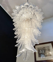 Murano Transparent Felch Spiral Chandelier