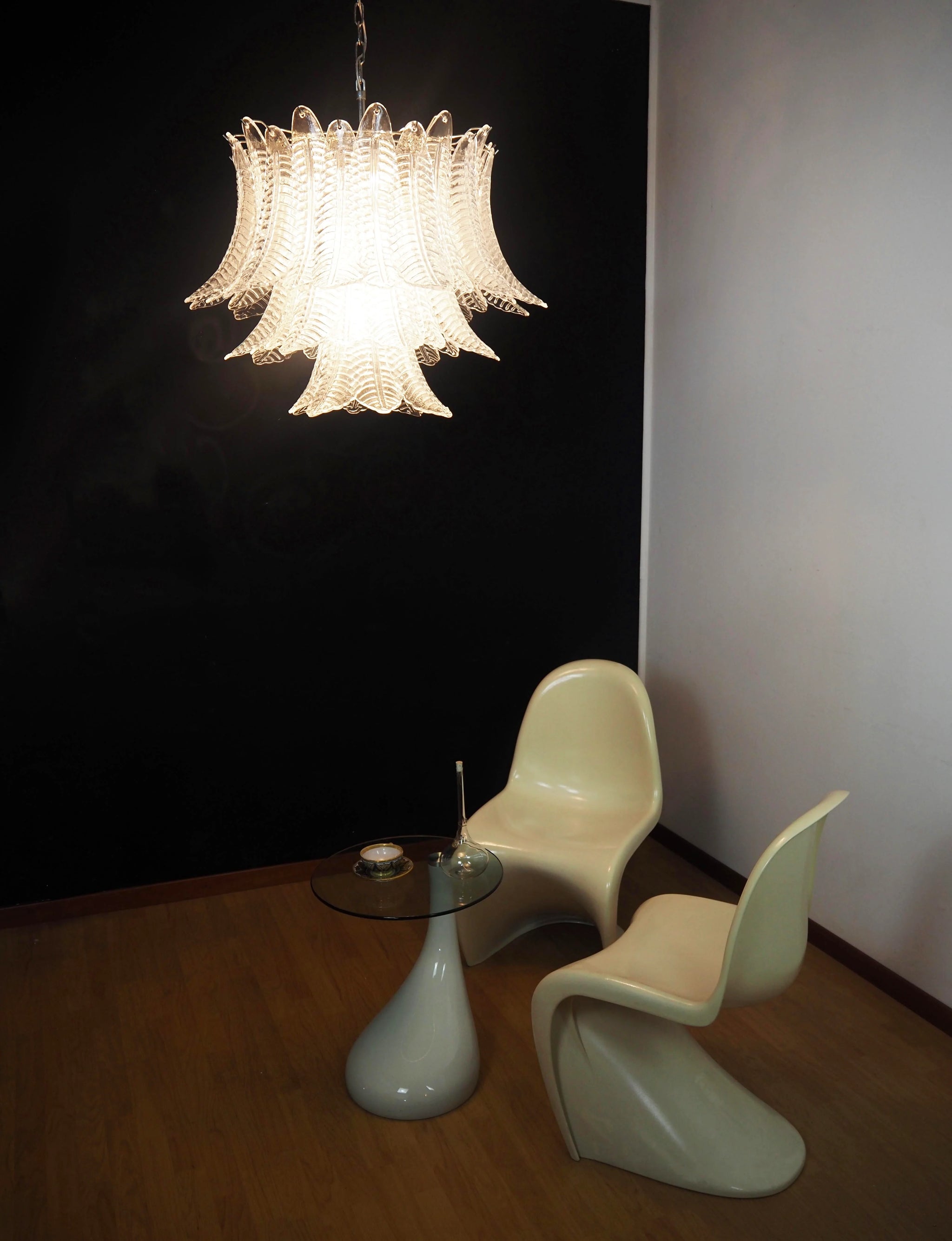 Murano Transparent Ferns Glass Chandelier