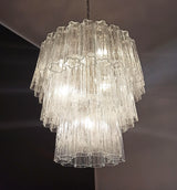 Murano Transparent Glass Tube Chandelier