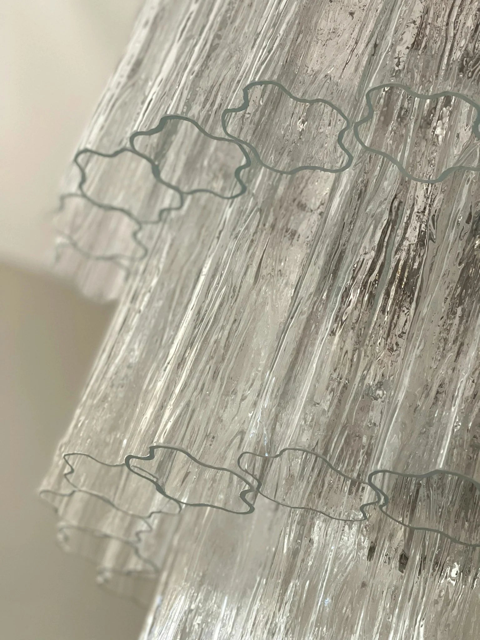 Murano Transparent Glass Tube Chandelier