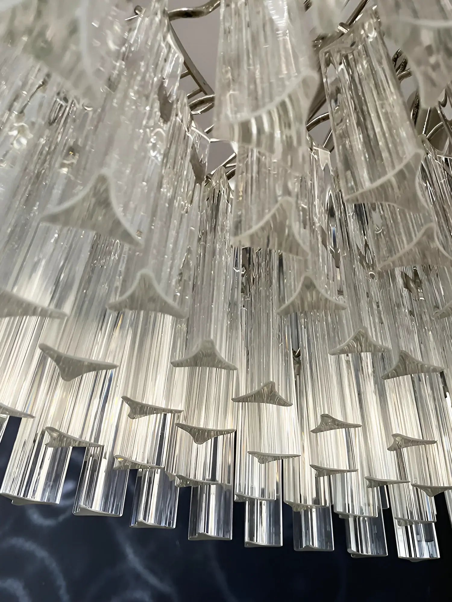 Murano Round Prisms Transparent Chandelier