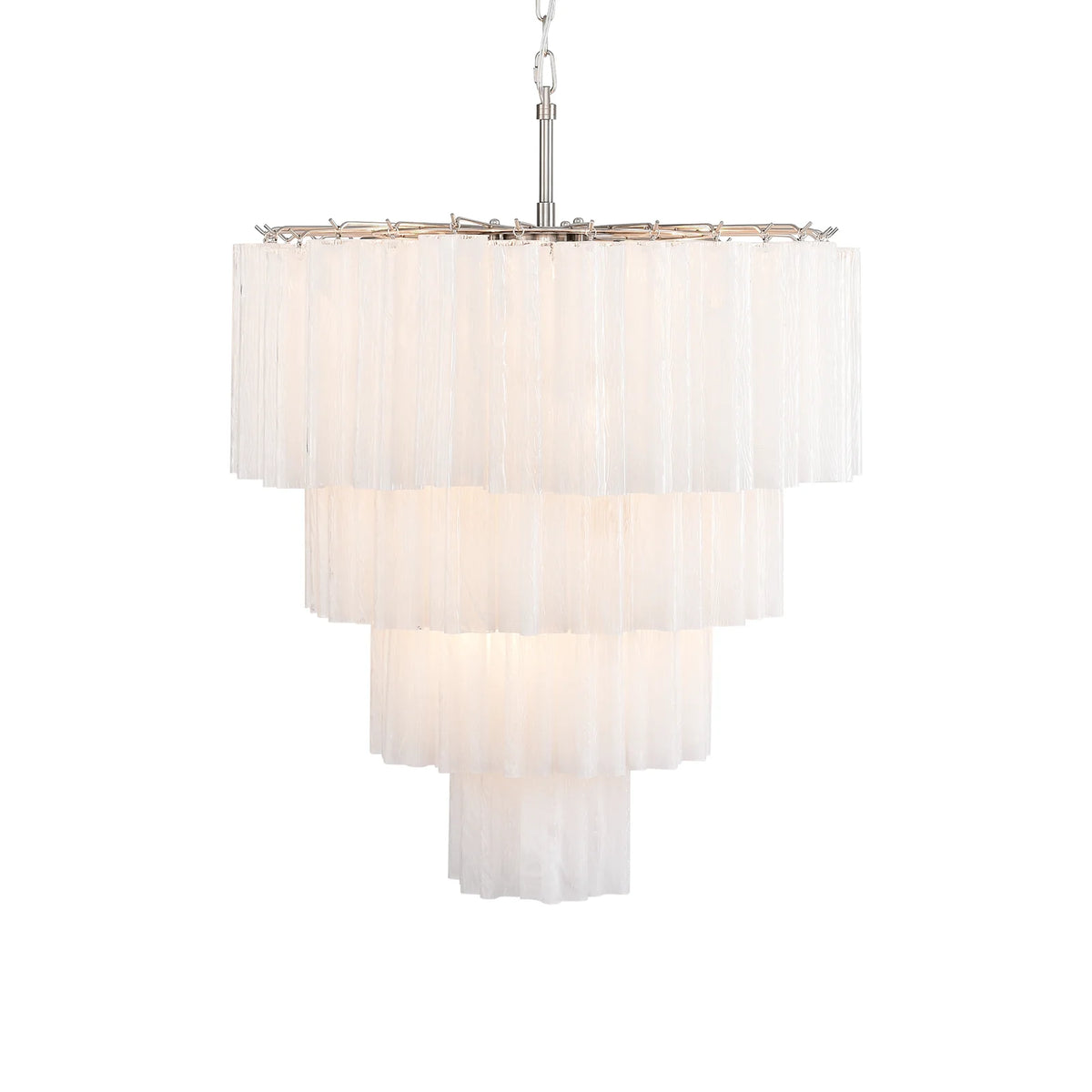Murano White Glass Tubes Chandelier Main image