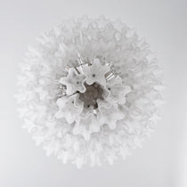 Murano White Glass Tubes Chandelier