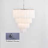 Murano White Glass Tubes Chandelier