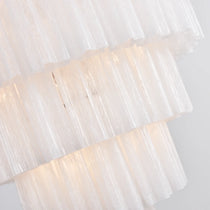 Murano White Glass Tubes Chandelier