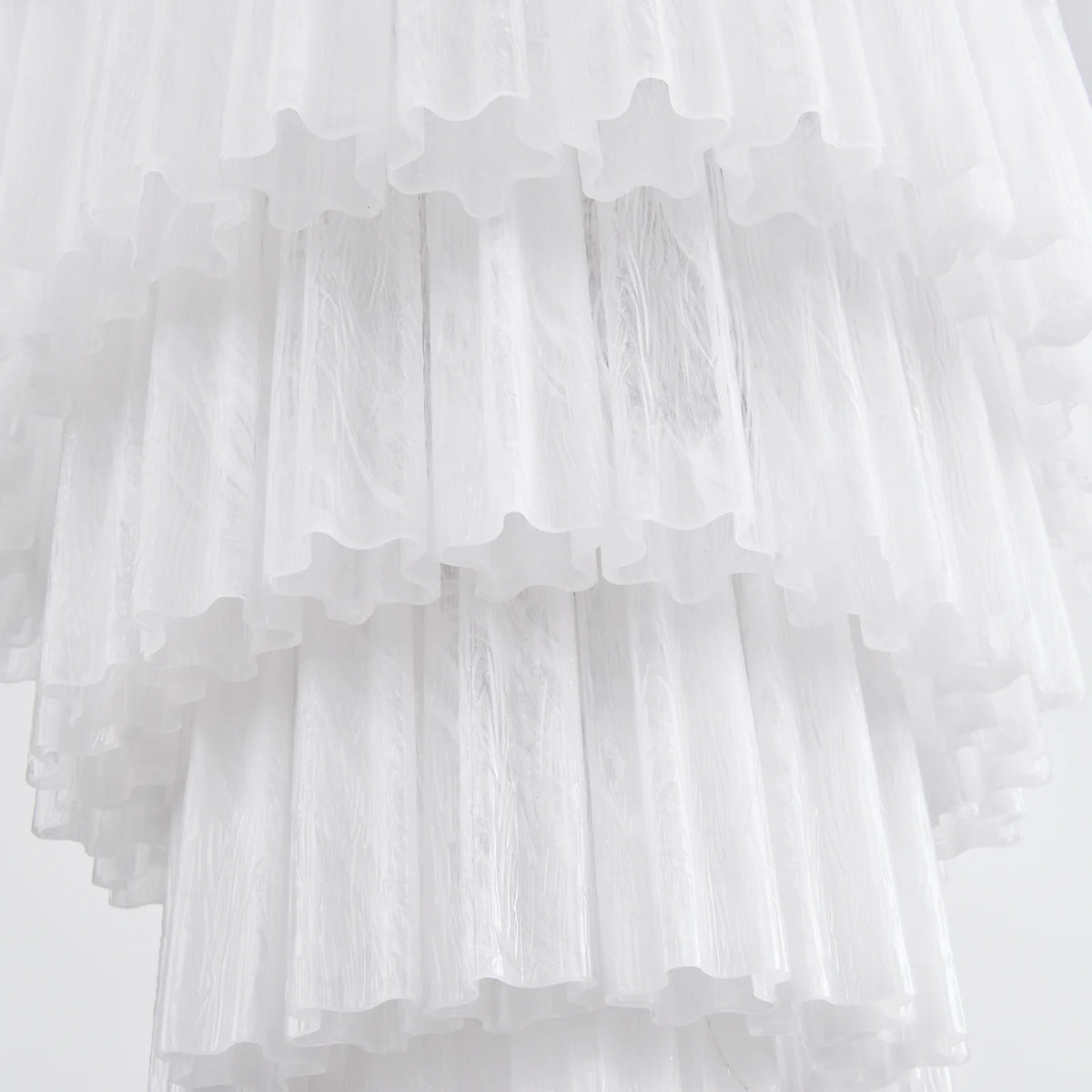 Murano White Glass Tubes Chandelier