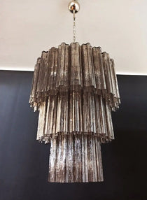 Murano Glass Chandelier – 52 tubes – Smoked