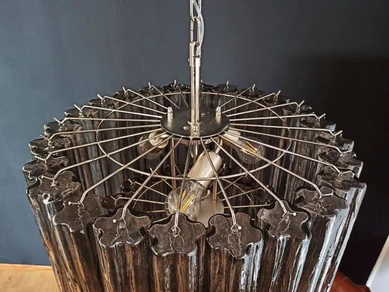 Murano Glass Chandelier – 52 tubes – Smoked