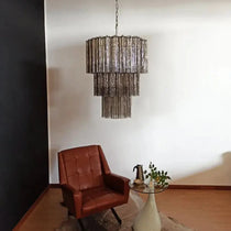Murano Glass Chandelier – 52 tubes – Smoked