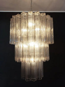 Murano Glass Chandelier – 52 tubes – Smoked