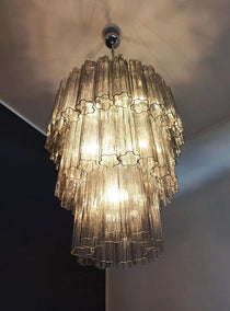 Murano Glass Chandelier – 52 tubes – Smoked