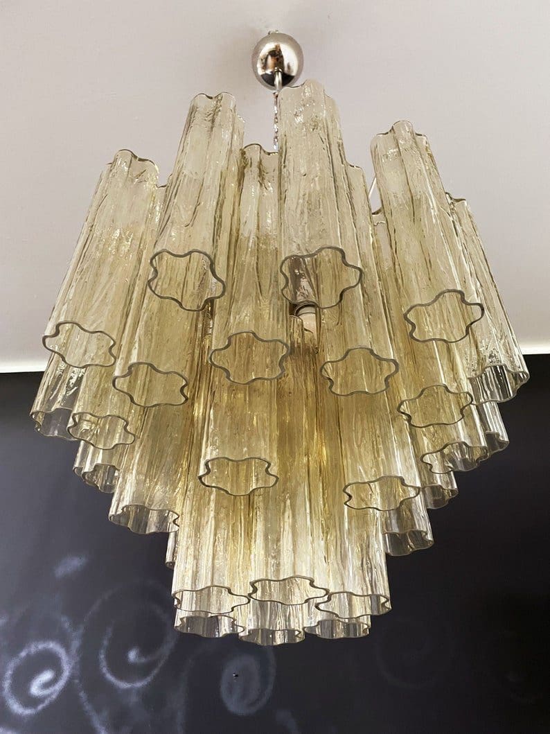 Murano Glass Yellow Chandelier – 36 Tubes